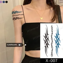  Star Collection Tattoo Stickers Waterproof Black Sexy Product Fake Tattoo Art Body Face Ears Modern Tattoo For Women Men Sticker 