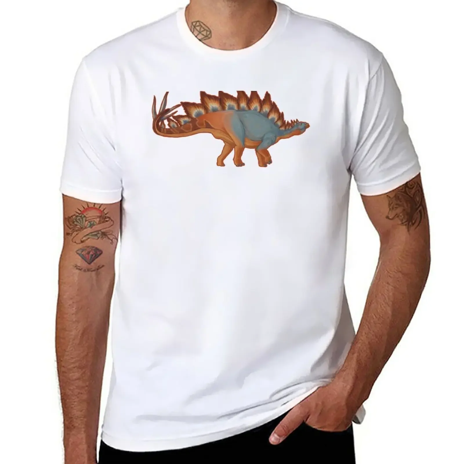 

Stegosaurus stenops T-Shirt anime clothes customs mens clothing