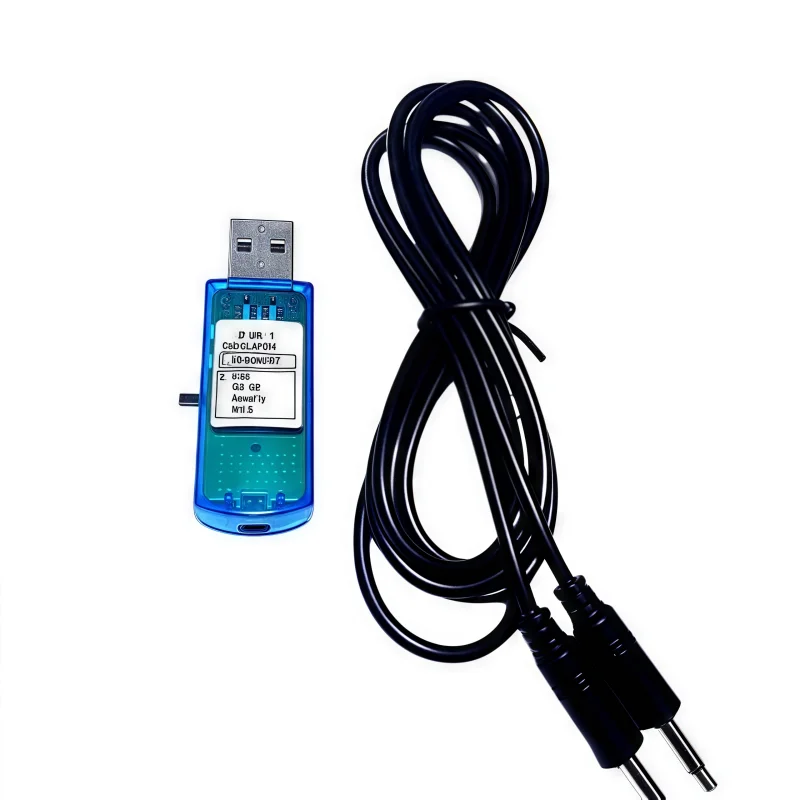Vue de dessus du Simulateur de Vol USB 8 en 1 avec Câble Audio pour RC montrant les ports
