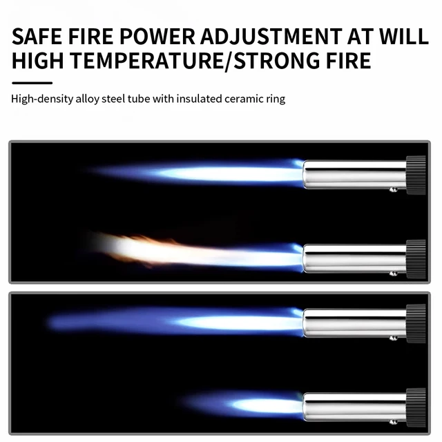 Fém Lángpisztoly Hordozható Bután Égő Magas Hőmérsékletű Hegesztési Gáz Fáklya Könnyebb Kemping Bbq Fűtési Gyújtás Butángászó - Image 5