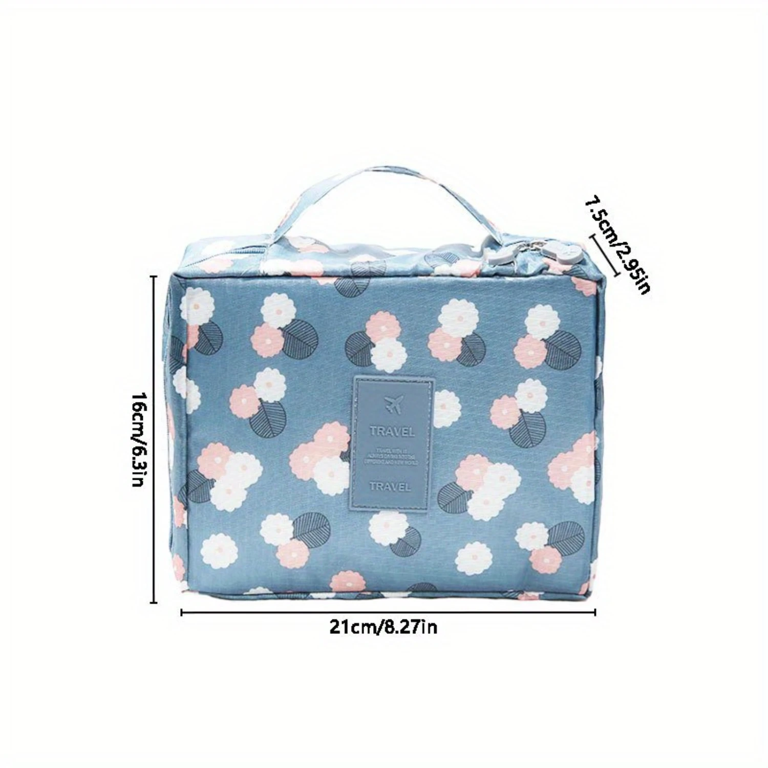 1pc Extra-Large Stylish Square Cosmetic Bag - Ultimate Travel Organizer with Durable Toiletry Case & Multiple Compartments for E 4