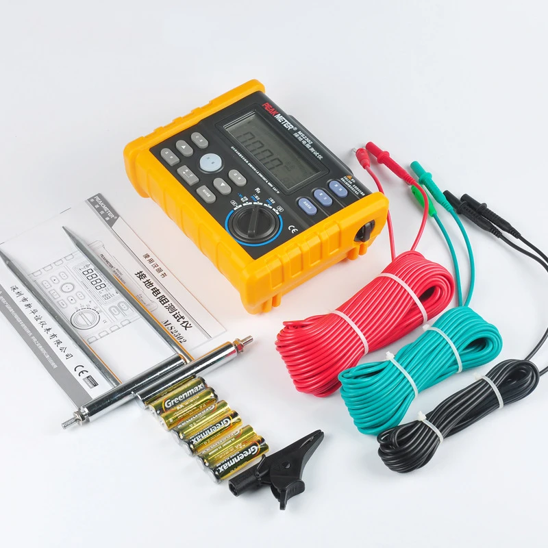 MS2302 Digital Ground Resistance Meter Ground Shake Meter Surge Protection Tester Multimeter for GFCI Loop Resistance Testing