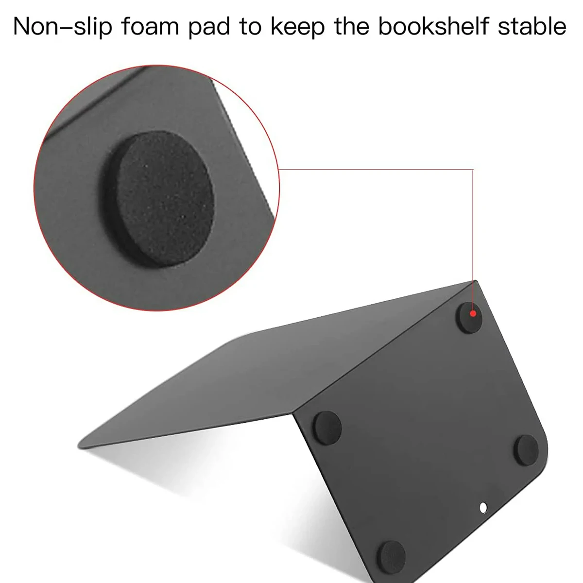 2Pcs Metal Book Stand Desktop Book Ends Support Modern Minimalist Style Nonslip Bookend Student Organizer for School Office book organizer,book holder,book stand