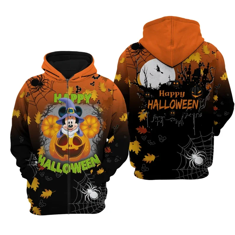 

Minnie Mouse Witches Happy Halloween Disney 3D All Over Print Fleece Pullover Zipped Up Hoodies Unisex Outfits Men Women Kids