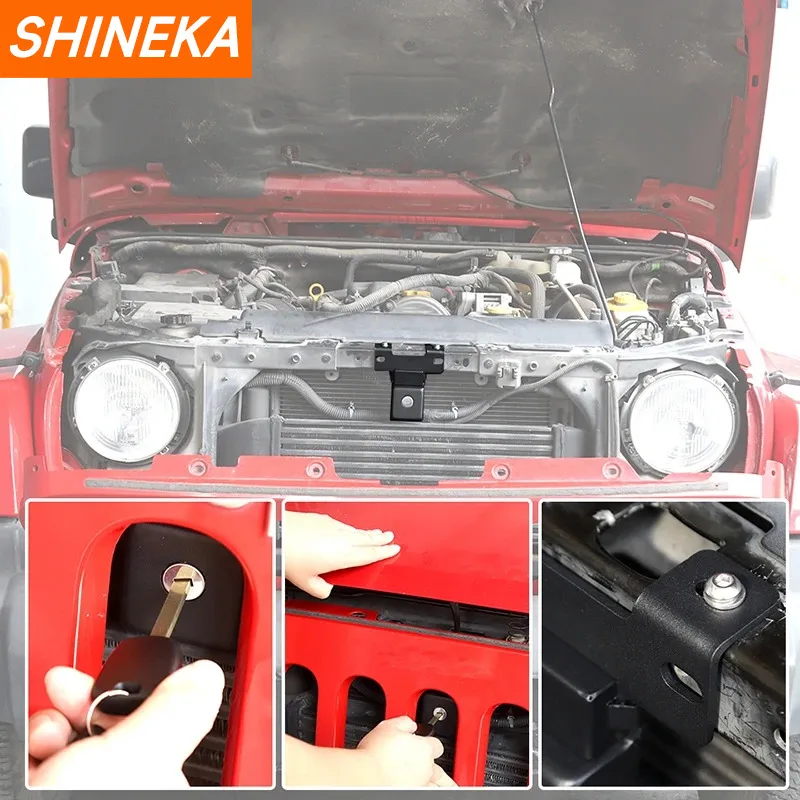 Car Front Engine Invisible Hood Locks With Key Jeep Wrangler JK 2007-2012 Anti Theft Accessories