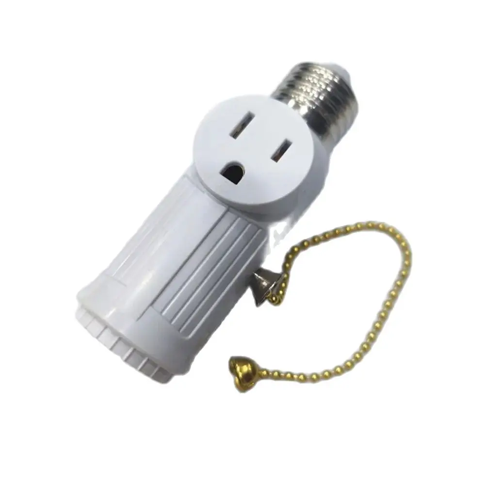 1pcs White Black Bakelite L5-15R US to E27 E26 Light Bulb Socket With Pull Chain Switch America Lamp Holder Conversion Base 10A lamp bulb holder lamp holder lamp base socket converter lamp socket adapter
