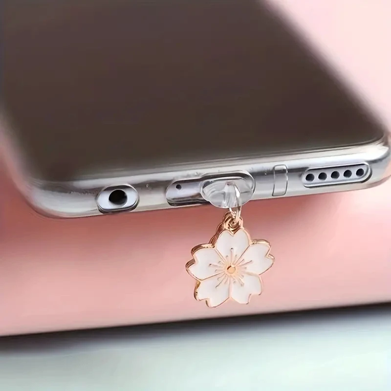 Sakura Design Phone Dust plug Suitable for iPhone for Samsung Type-C Interface Phone Decoration Hanger phone accessories