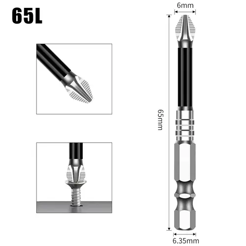 K5 Non-slip High Hardness Bit S2 Strong Magnetic 5A Black Non-slip Cross Head Electric Drill Electric Screwdriver Bit - Image 31