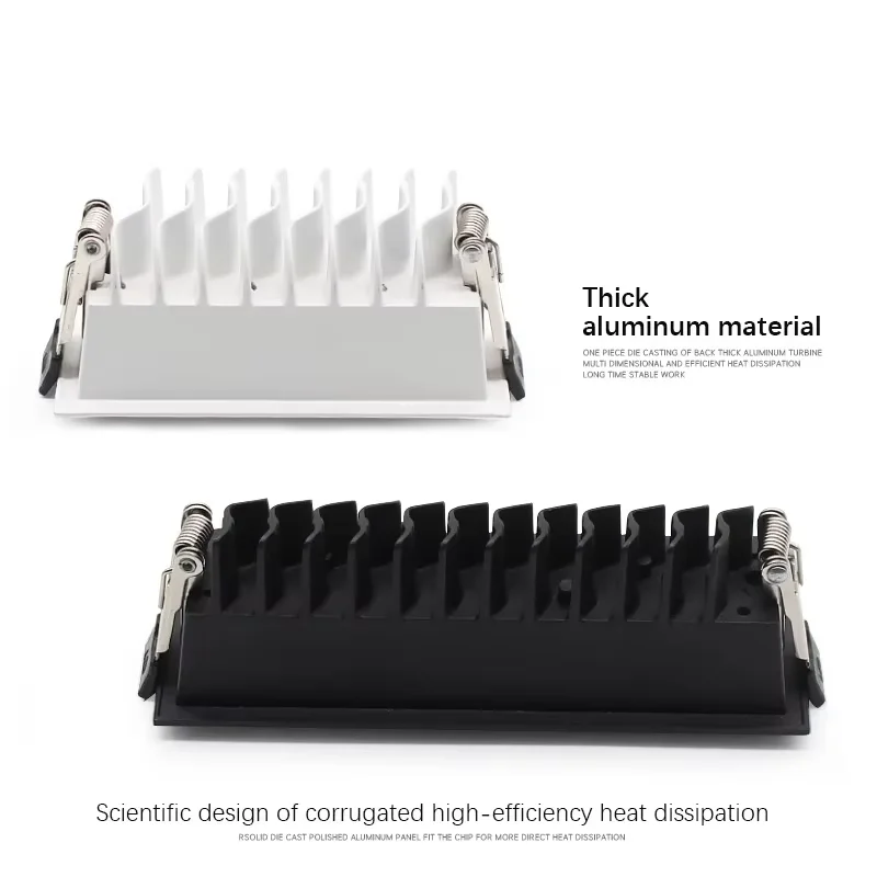 LED Downlight LED Spotlight Aluminum Recessed Square Led Ceiling Grille Light 3W6W9W15W20W30W 110V 220V