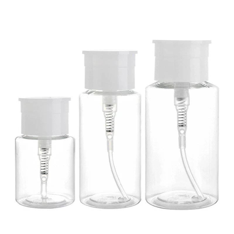 

100-200ml Push Down Dispenser Polish Remover Empty Bottle Dispensers