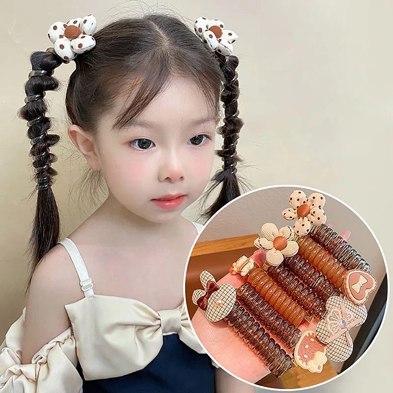 Colorful Rubber Band Kids Girl Colorful Fashion Disposable Rubber Band  Elastic Hair Band Thin Small Ponytail Hair Elastics Daily Life Big Size