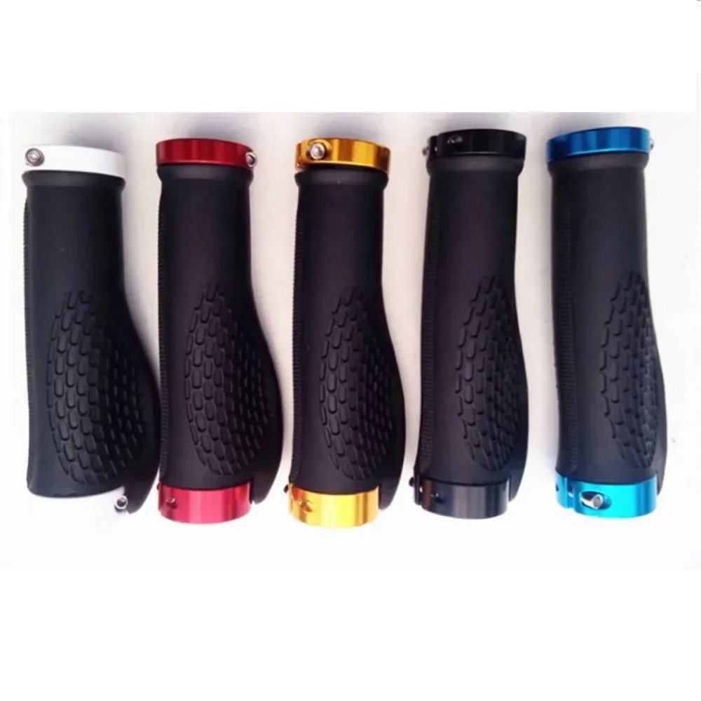 1 Pair Rubber Bike Handlebar Grip Anti-Skid Ergonomic Mountain MTB Cycling Parts Bicycle Grips Black Gold Red Blue