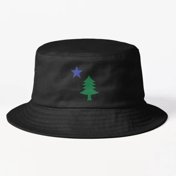

Original Maine Flag No Text Bucket Hat Bucket Hat Mens Boys Fashion Casual Fish Hip Hop Solid Color Caps Women Sport Outdoor