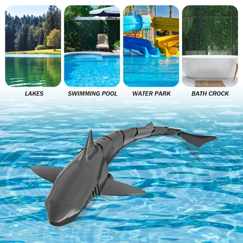 Remote Control Shark Pool Toys for Kids Age 8-12,2.4Ghz Waterproof RC Boat,Toy Shark with Light for 60 Mins Play,Toy Accessories 4