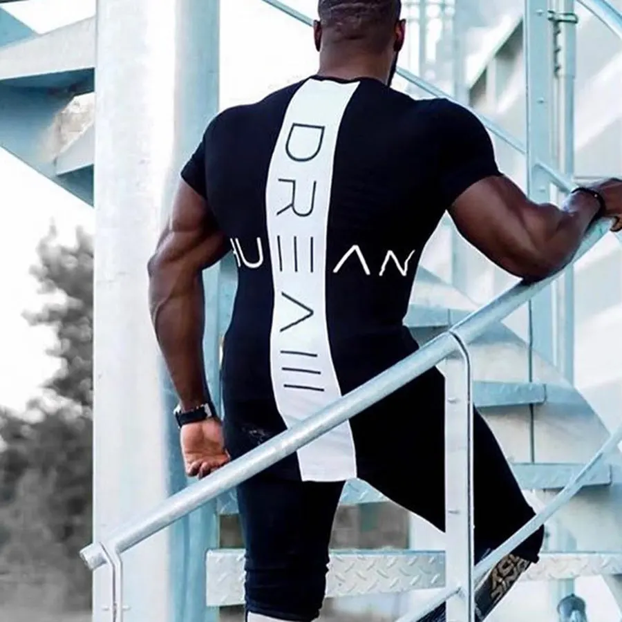Mens Sport T-shirt Quick Dry Running Tshirt Cotton Bodybuilding Sportwear Short Sleeve Tee Tops Fitness Men Gym T Shirt Rashgard 6