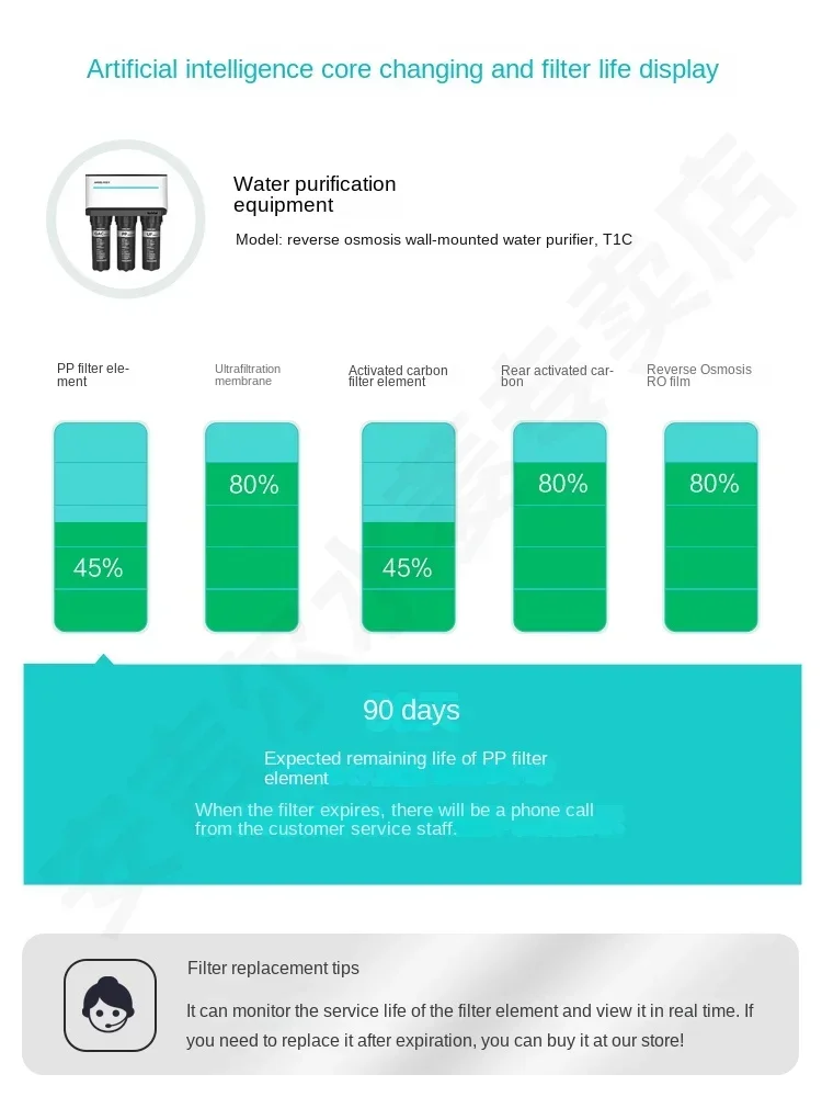 Angel water purifier household direct drinking kitchen water purifier reverse osmosis with bucket descaling double outlet