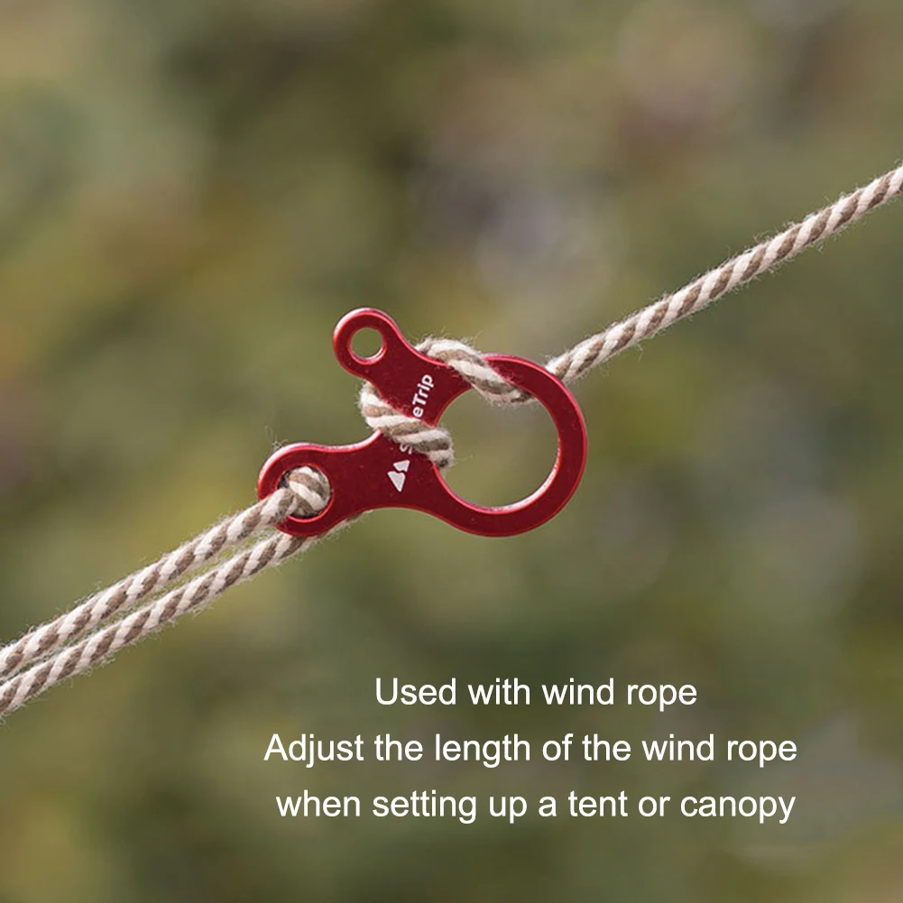 Tent Rope Buckle Aluminum Alloy Outdoor Camping Parachute Cord Buckle 3Hole Tensioners Fastener 10pcs