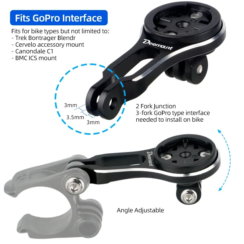 Bike headlight holder Aluminum Alloy Front Light Lamp Holder for Gopro Camera Adaptors Fits Trek Bontrager Blendr BMC ICS Cervelo