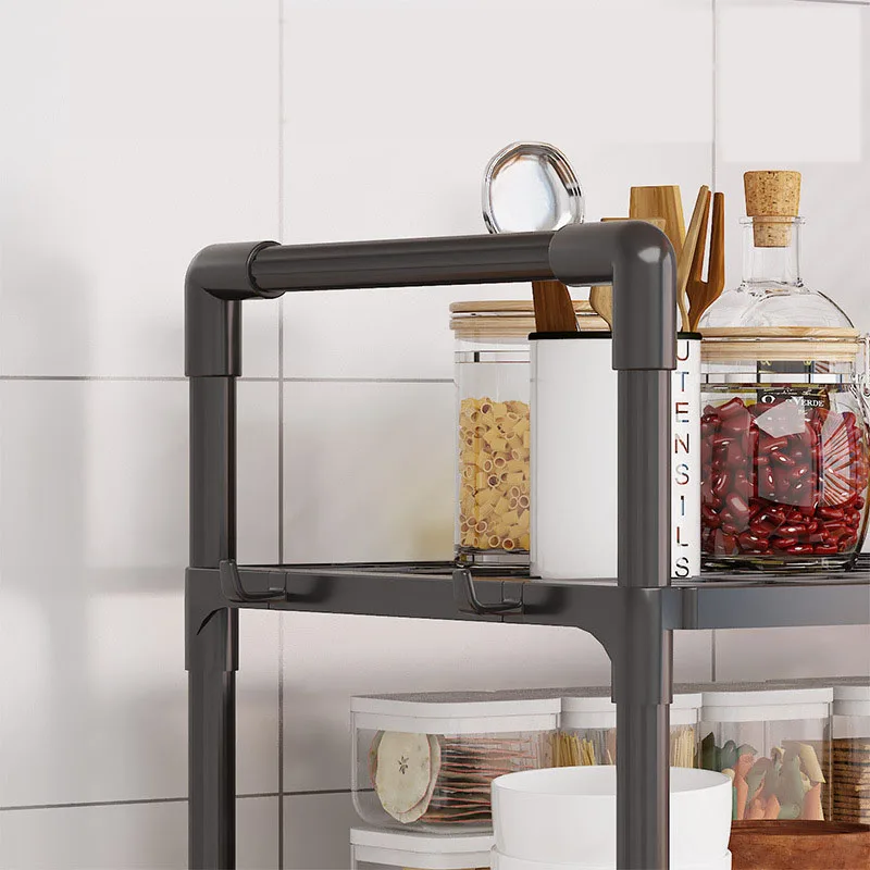 Kitchen Storage Rack Microwave Shelf Condiment Organizer Shelf Multi-Layer Simple Countertop Tidying Shelves Kitchen Accessories 5