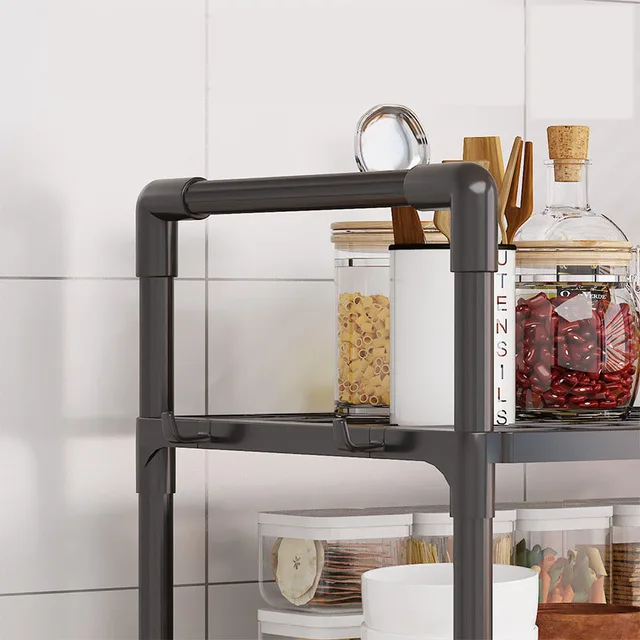 Kitchen Storage Rack Microwave Shelf Condiment Organizer Shelf Multi-Layer Simple Countertop Tidying Shelves Kitchen Accessories 5