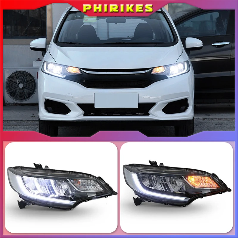 

A Pair For Fit Headlights 2013-2018 Fit LED Head Lamps All LED light Source Daytime Running Lights Dynamic Turn