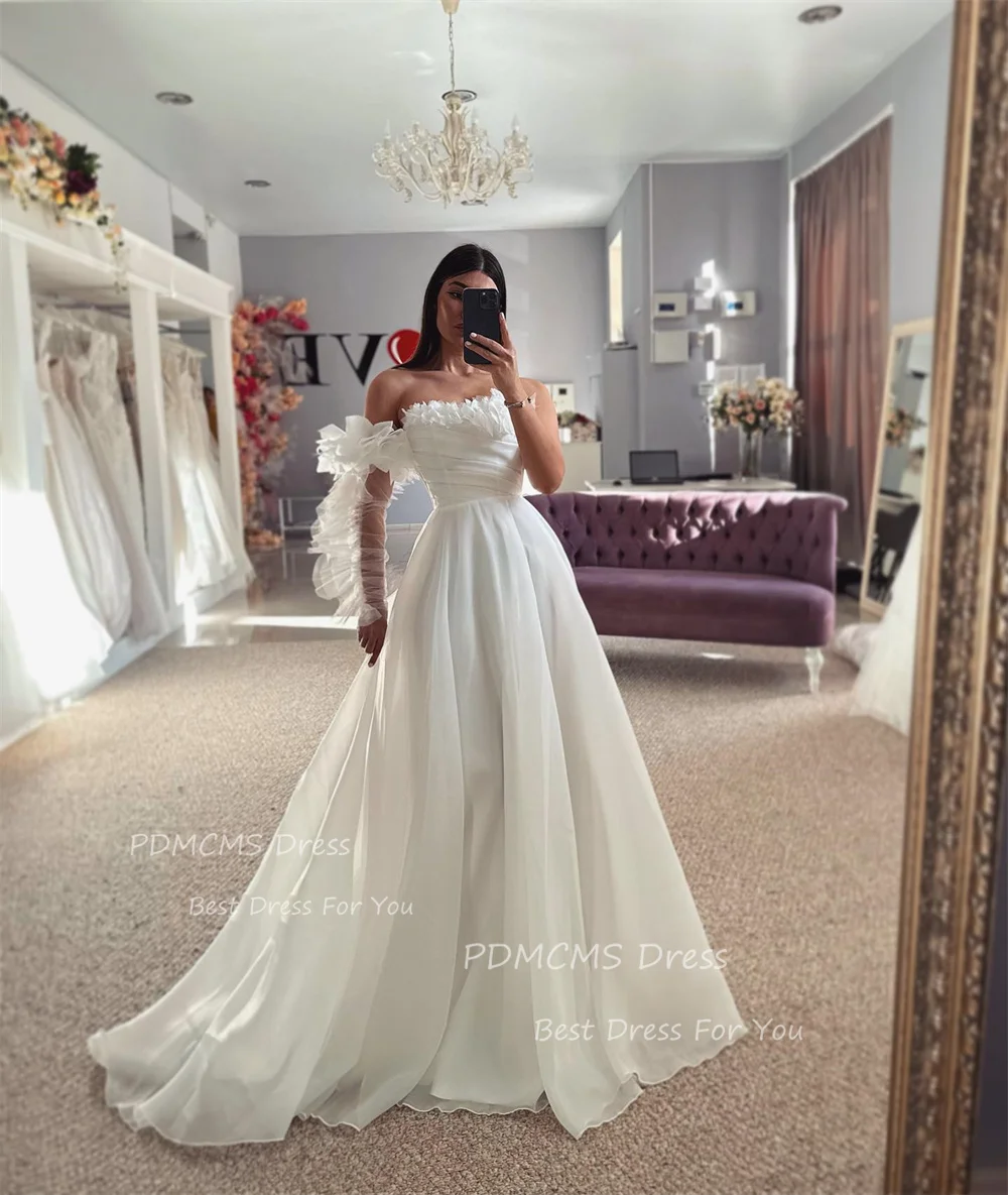 Eleganti Abiti Da Sposa A-Line Princess One Shoulder Tulle Abito Da Sposa Boho Beach Bride Ball Prom Gowns Donna 2024 Plus Size