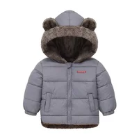 Baby Boys Girls Jacket Hooded Cotton Outerwear Children's Thick Fleece Coat Cashmere Padded Jackets Winter Boys Girls Warm Coats 3