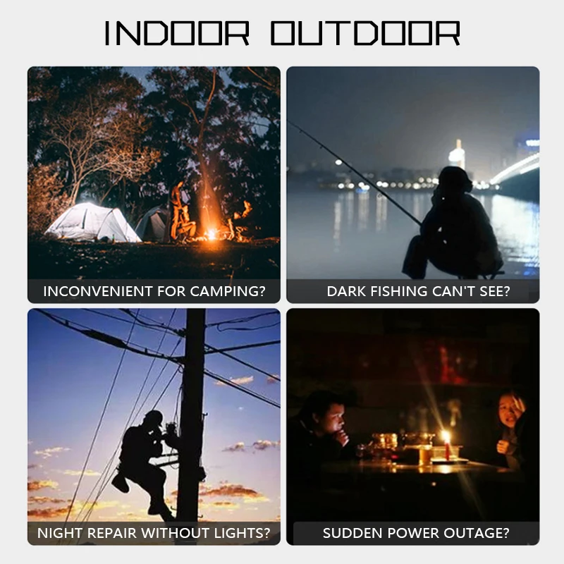 Mini LED Emergency Lighting Outdoor Portable Camping Lanterns Multifuctional Home Rechargeable Wall-mounted Lamps for Night Use led light,emergency light,portable camping light