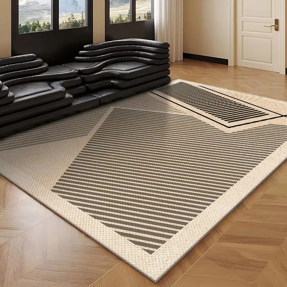 Nordic Geometric Carpets for Living Room Soft Flannel Sofa Side Rugs Large Area Decoration Home Floor Mats Brown Bedroom Carpet