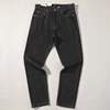 2025 Autumn and Winter American Retro Primary Color Black Denim Jeans Men's 86.4% Cotton Washed Old Heavyweight Straight Pants 5