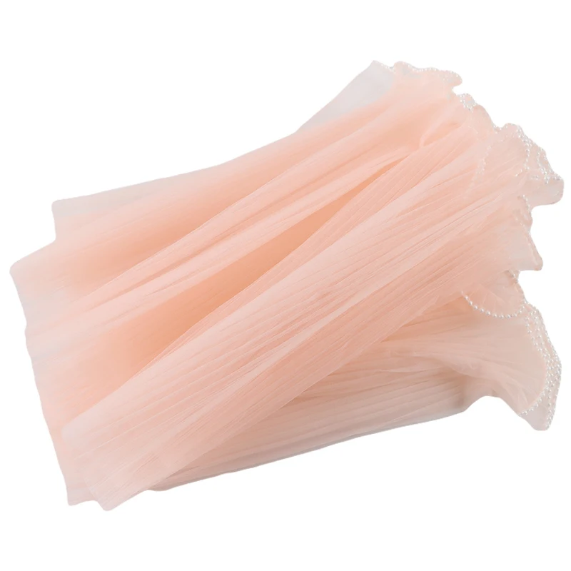 (4 Yards/bag)28cm Valentine's Day Wave Yarn Bouquet Packaging Pleated Mesh Lace Wedding Veil Holiday Party Decoration DIY Baking