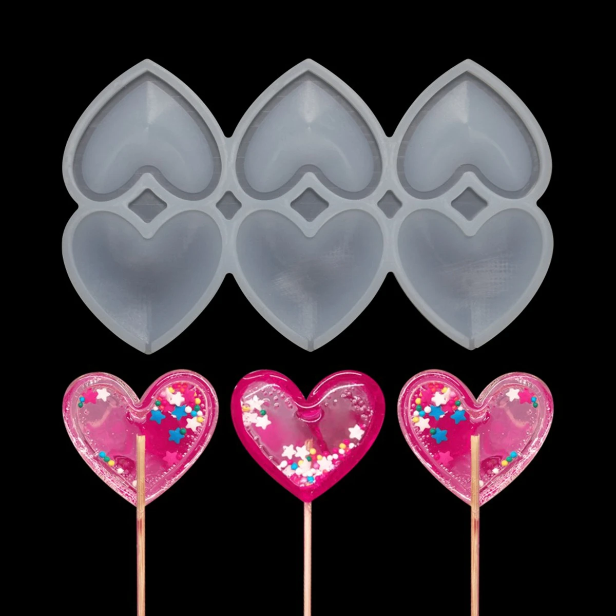

Love Heart Lollipop Silicone Mold Chocolate Cheese Candy Mould Cake Decorating Tools