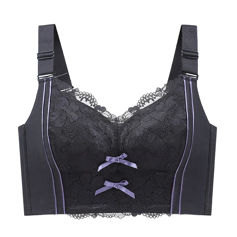 Womens Full Coverage Lace Push Up Bra Wireless Large Size Anti-sagging Underwear Female Lingerie 34 36 38 40 42 44 48 50 C D E