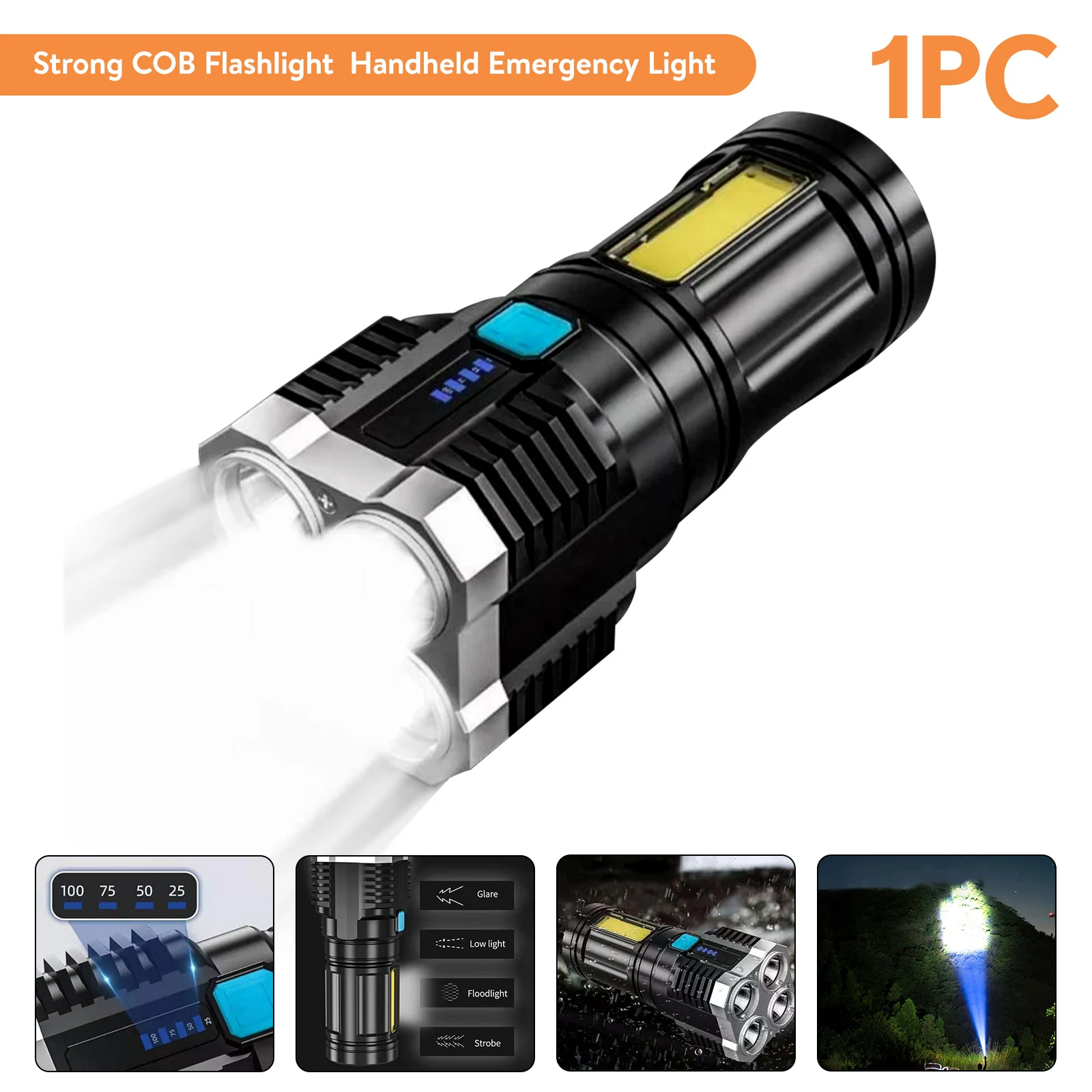 imalent flashlights Led Flashlight Ultra Bright Torch Camping light 4 Lighting Modes Waterproof Hand Torch USB Household Light Use 18650 Battery cool flashlights Flashlights