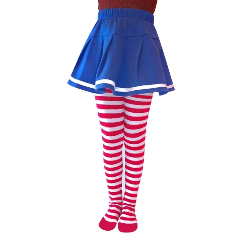 Festive Children's Stripe Pantyhose for Halloween and Christmas