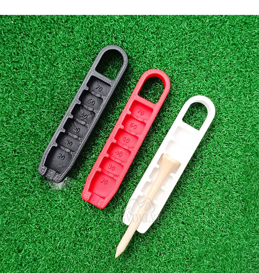 Golf Tee Height Adjuster Tees Holder Precision Adjustable Golf Tee Height Setup Tool Training Accessories White Black and Red