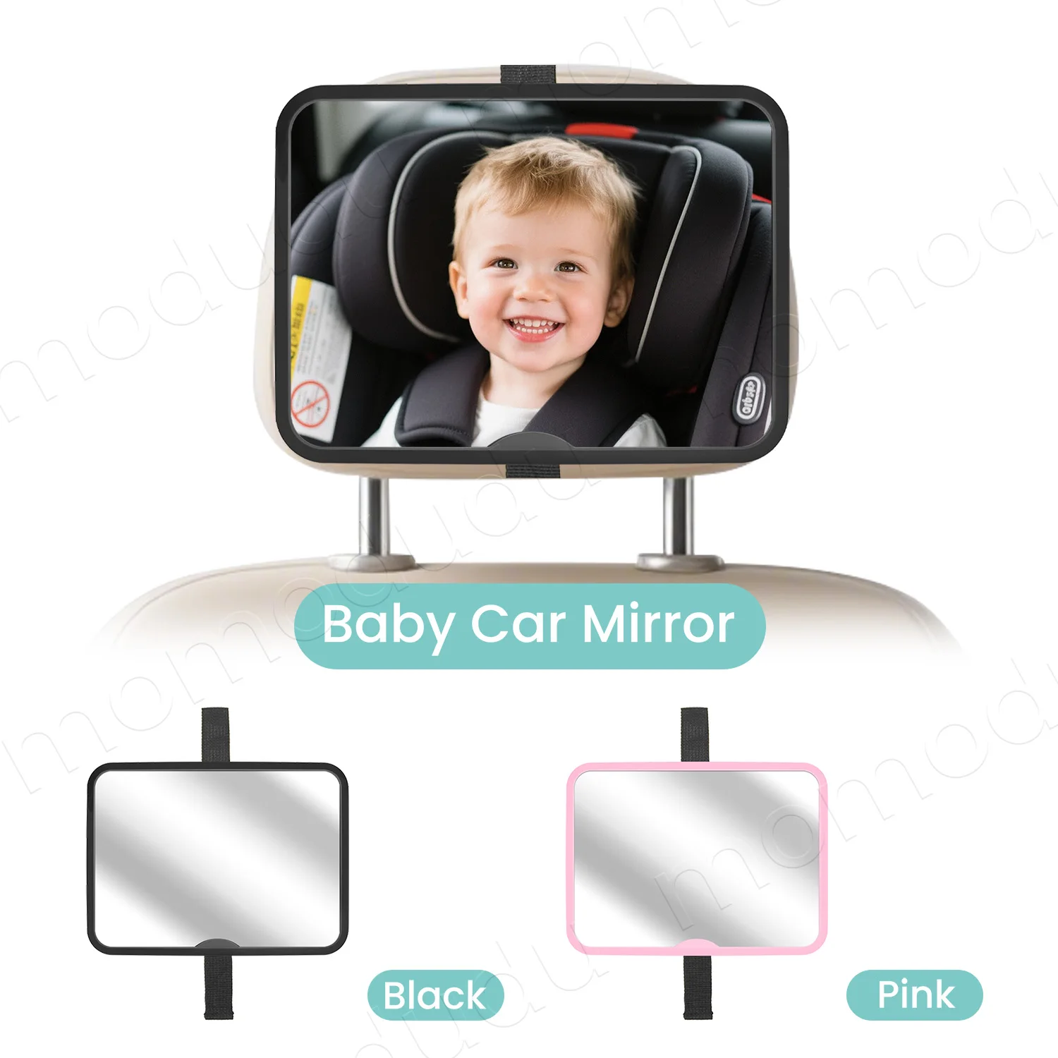 Miroir de voiture grand Angle pour bébé, nouveau Style, siège arrière, moniteur carré de sécurité pour sièges de bébé ou d'enfant, 1 pièce