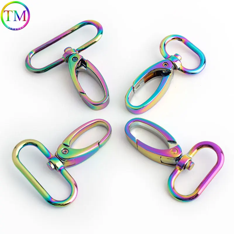 10-50Pcs Rainbow Metal Swivel Lobster Clasp Snap Hooks Openable Clip Clasp Buckles Diy Hardware Accessories For Handbags
