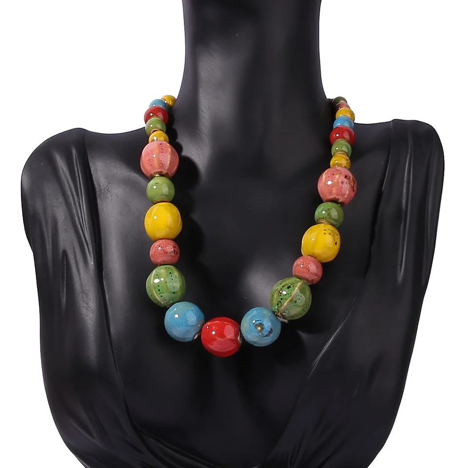 Collana colorata con ceramica - Gioielli - Collane - di Marika Marz