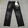 High Street Vintage Fashion Casual Jeans Pants Men Woman Washed Black Damaged Hole Old Hip Hop Trousers 2