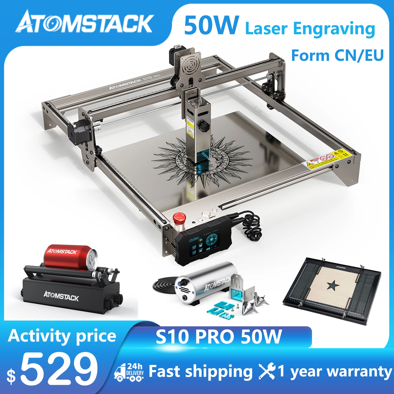 Atomstack S10 X7 A10 Pro Laser Engraving For Metal ,10w Output Power