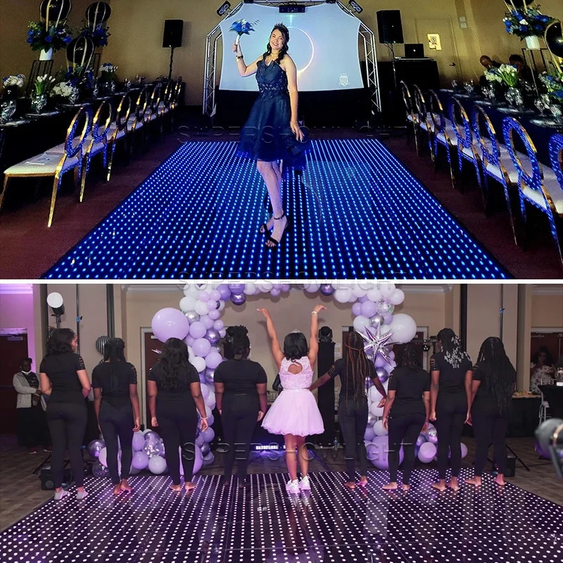 Led Dance Floor Magnetic 64 Pixels Dot Digital Dj Tempered Portable Matrix Led 3d Light Up Pixel Dance Floor Magnetic Wedding