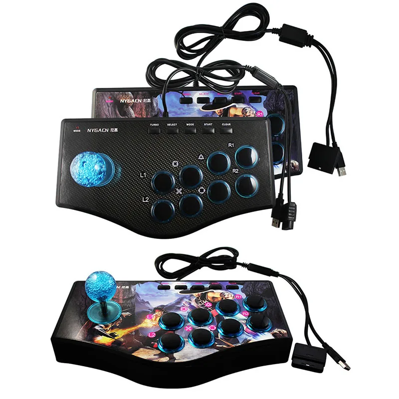 Retro Arcade Game Rocker Controller Joystick Usb Per Ps2/Ps3/Pc/Android Smart Tv Vibratore Integrato Joystick A Otto Direzioni