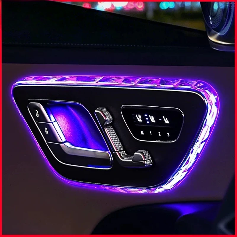 메르세데스 벤츠 C GLC E 클래스 W206 X254 W214 크리스탈 자동차 도어 라이트 프레임 장식 스티커 인테리어 개조 액세서리