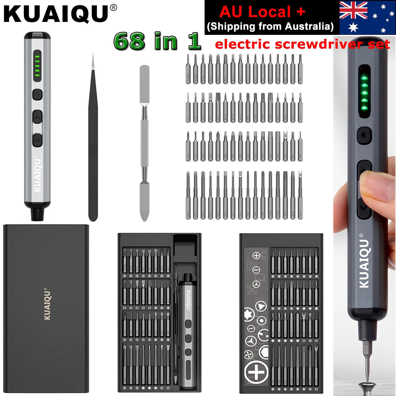KUAIQU 68 in 1 Precision Electric Screwdriver Set Magnetic Screwdriver 5 Torque Rechargeable Screwdriver iPhone Disassemb Repair