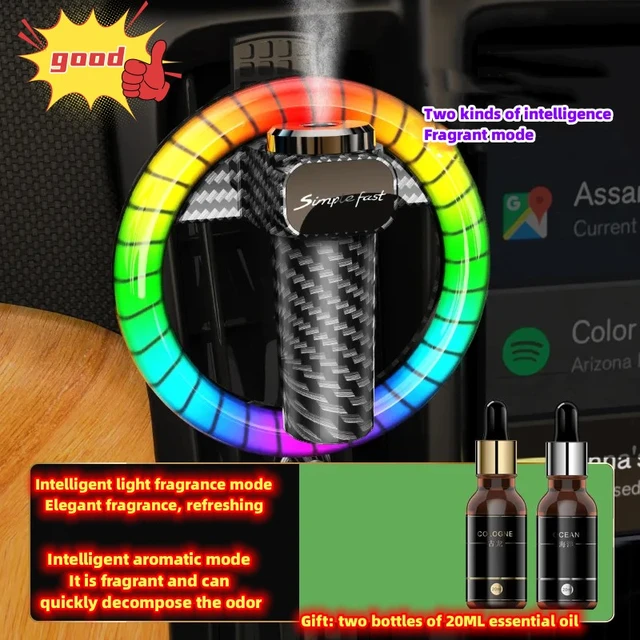 Auto Lufterfrischer mit LED Aroma Schmücken Atmosphäre Duft Zubehör RGB  Streifen Sound Control Voice Rhythmus Licht APP Control - AliExpress