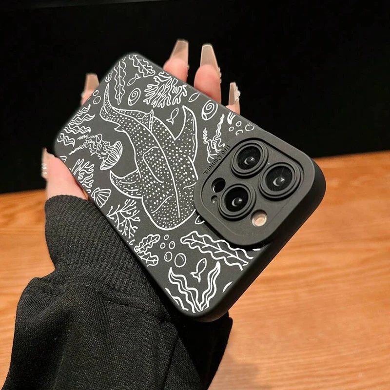 Black Eyed Shark Soft Matte Shockproof Phone Case