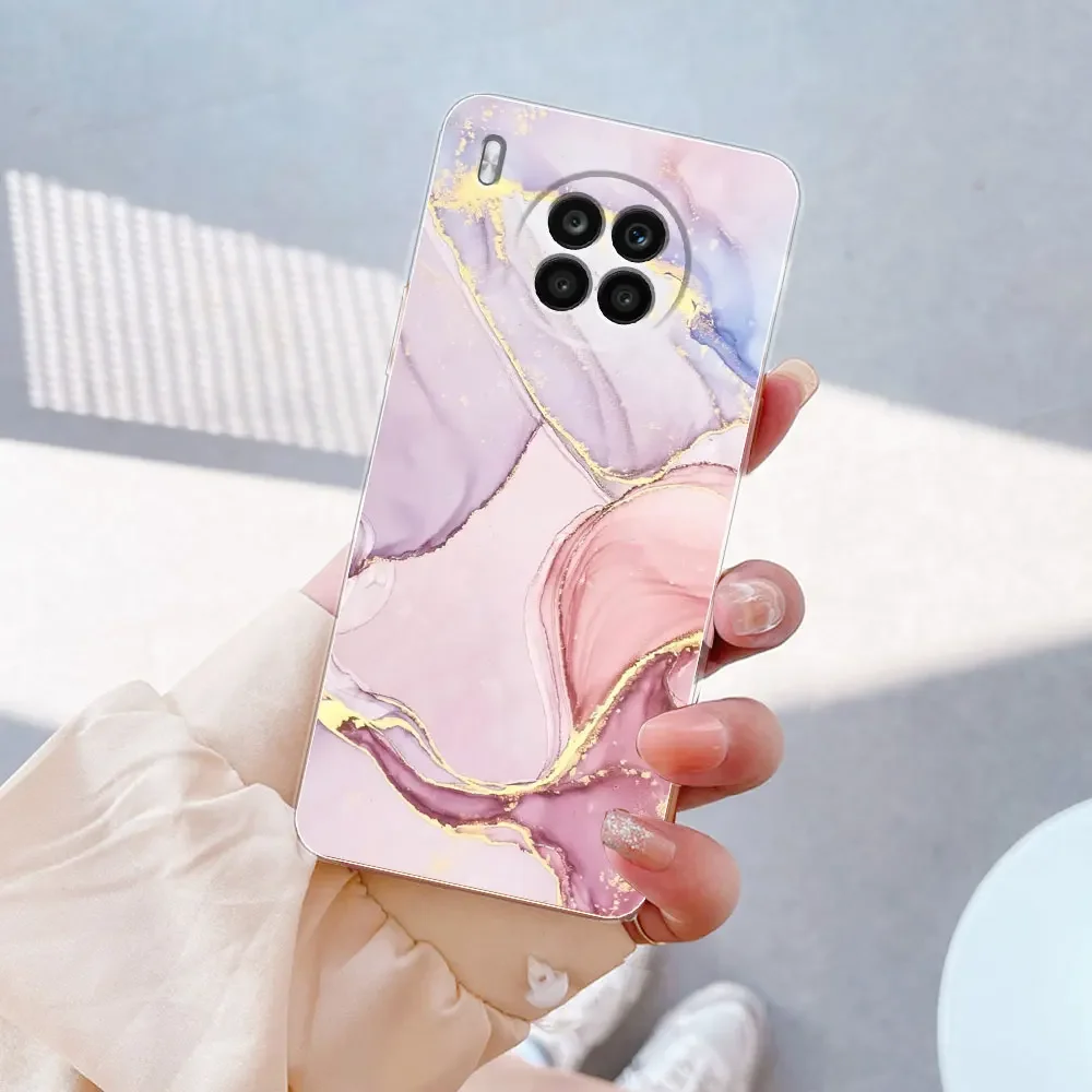 Elegant Marble Soft Silicone Clear Case for Honor and Nova Series - Premium Shockproof Bumper Protection