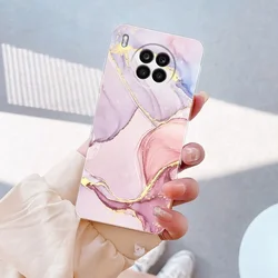 Elegant Marble Soft Silicone Clear Case for Honor and Nova Series - Premium Shockproof Bumper Protection (TM2001)