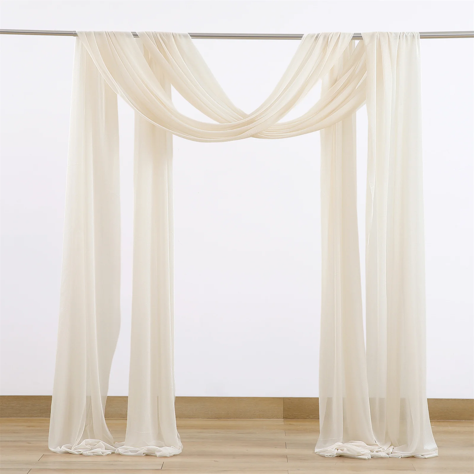 550 cm Hochzeit Bogen drapiert Stoff schiere Bogen Vorhänge Burgund Chiffon Outdoor Vorhang Hintergrund für Hochzeitszeremonie Party Dekor – Detail 6